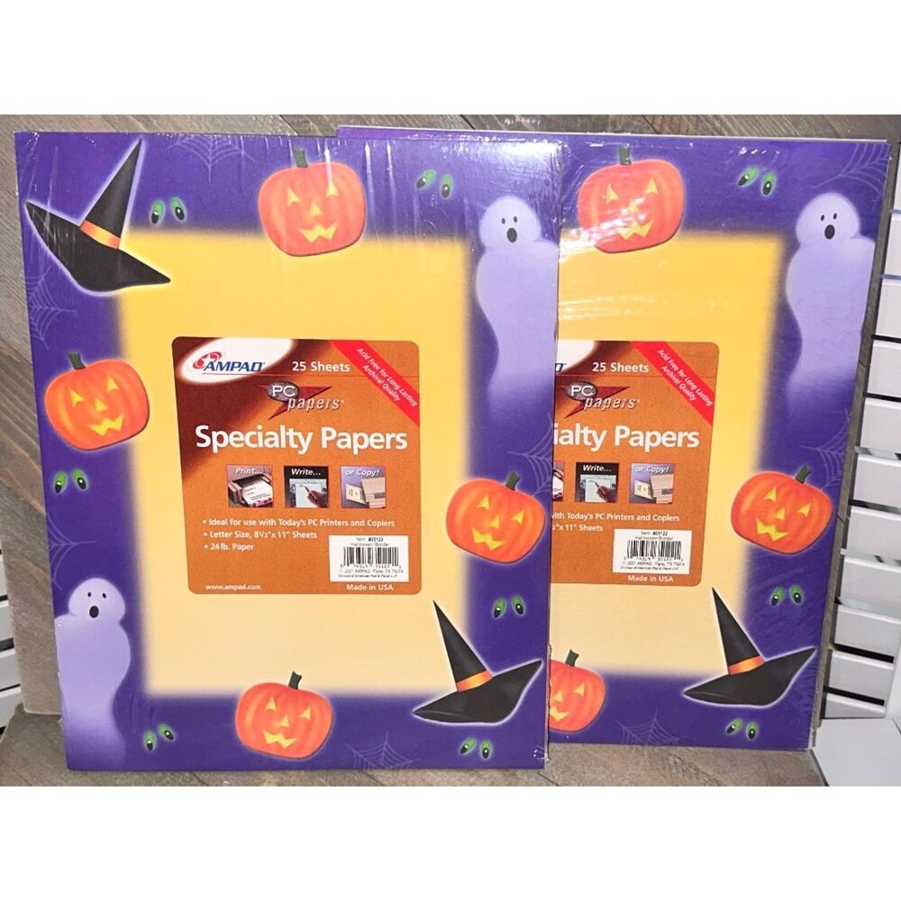 2 Ampad Halloween Specialty Paper Packs  8 1/2" x 11 NEW 25 Sheets Each